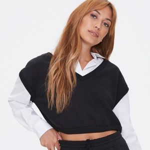 Poplin Collared Top